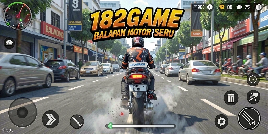 Gameplay seru balapan motor di 182GAME.