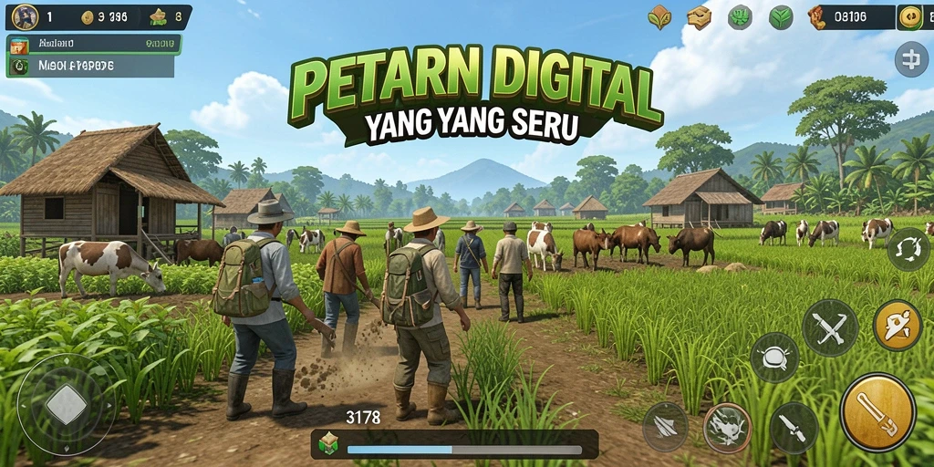 Tangkapan layar permainan 3178 yang menunjukkan ladang pertanian yang subur.