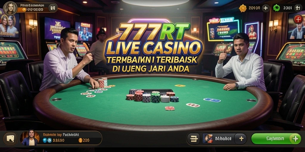 Tampilan gameplay Live Casino yang mendebarkan di 777RT.