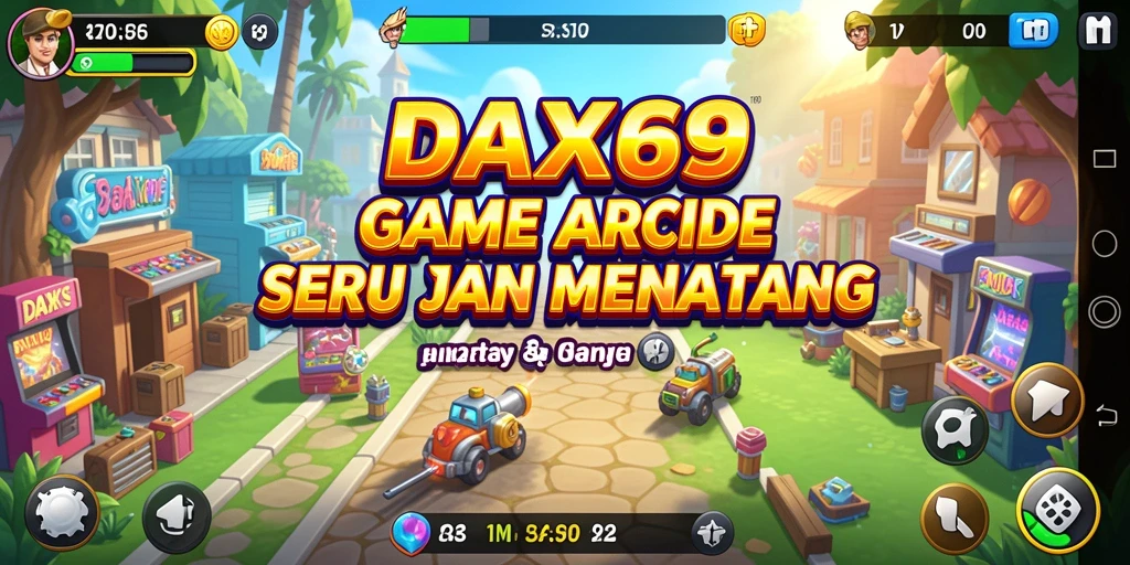 Screenshot permainan DAX69 menampilkan aksi seru dalam game Arcade.