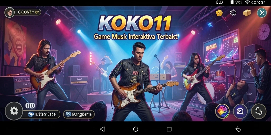 Screenshot KOKO11 menampilkan gameplay seru dengan alat musik interaktif.