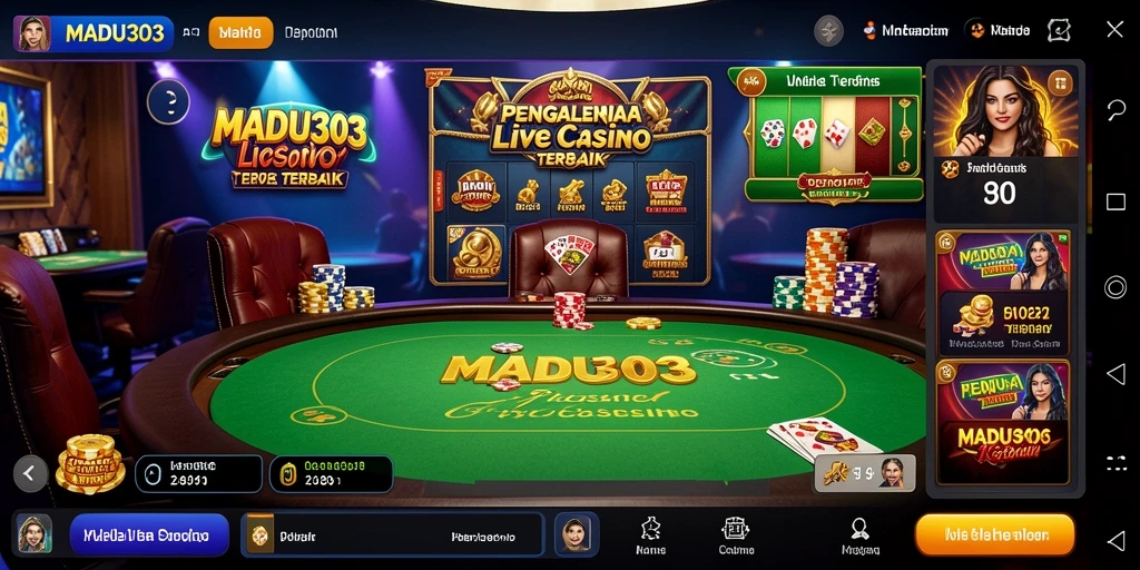 Screenshot gameplay Live Casino MADU303 dengan dealer langsung.