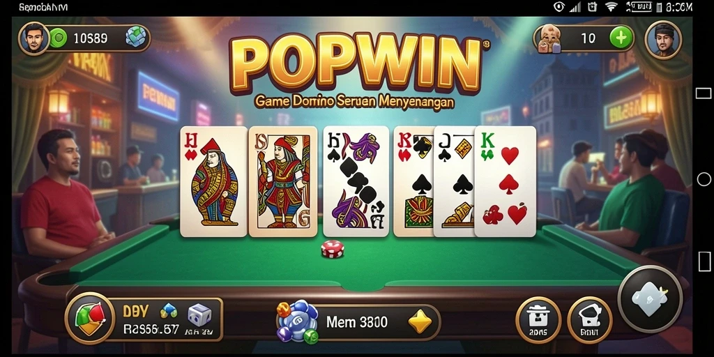 Tampilan menarik gameplay domino di POPWIN.
