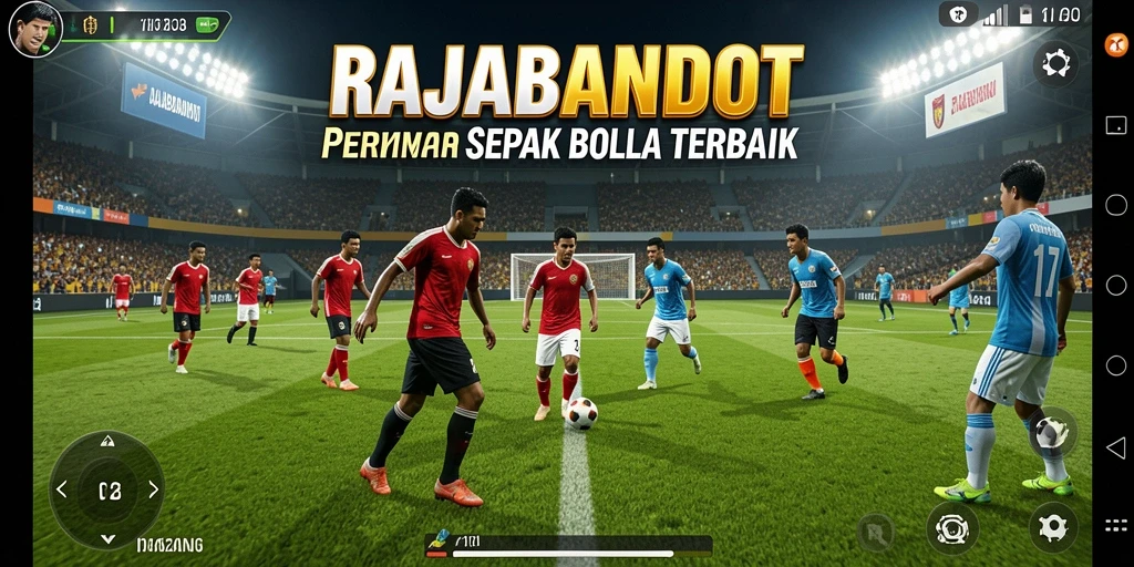 Tampilan gameplay menarik dalam RAJABANDOT, penuh aksi sepak bola.