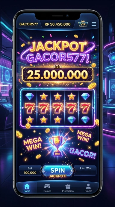 Pengguna sedang menjelajahi aplikasi di platform gacor577.